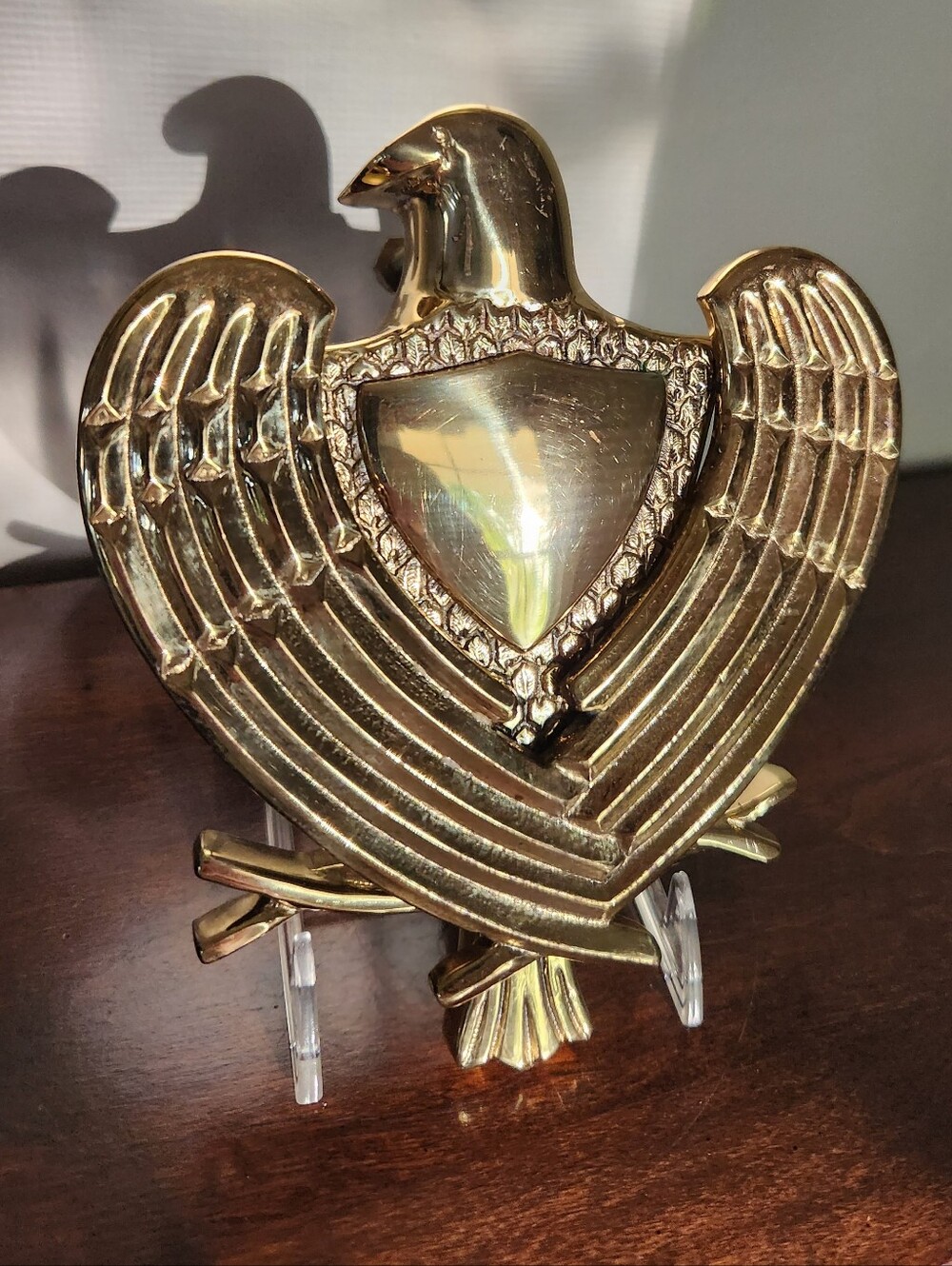 Vintage Solid Brass Eagle Door Knocker & Strike Plate